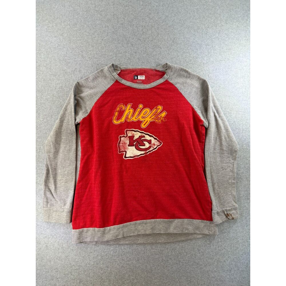 NFL Team Apparel Kansas City Chiefs Women's XL Long Sleeve Raglan Shirt Red